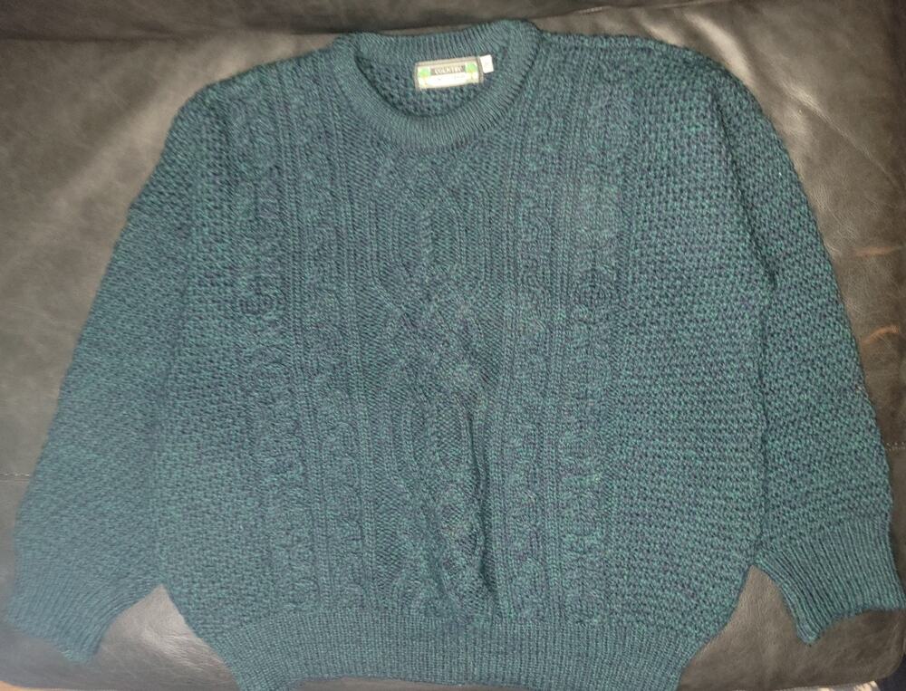 Vintage Fisherman Sweater Country Collection Irish 100% Pure New Wool| Old Money